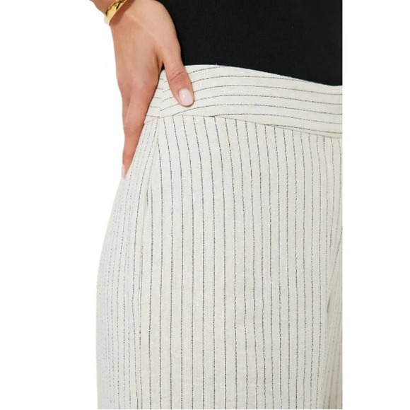 Tuckernuck Natural Stripe High Waist Wide Leg Linen Blend Faris Pants Sz 10 NWT - Picture 12 of 13